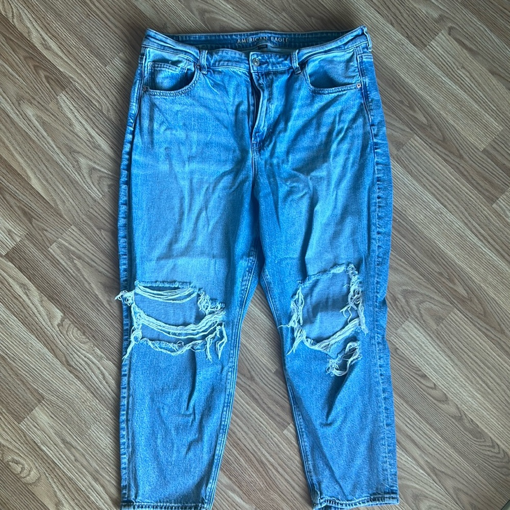 American Eagle | Strigid Ripped Mom Jean | size 18 short